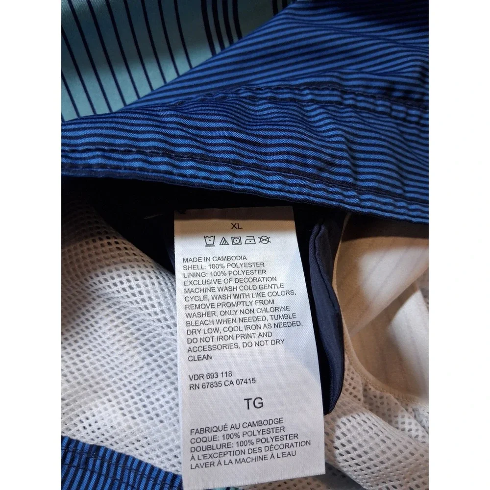Nautica Mens Blue Mint Striped Swim Trunks Board Shorts‎ XL VDR 693 118